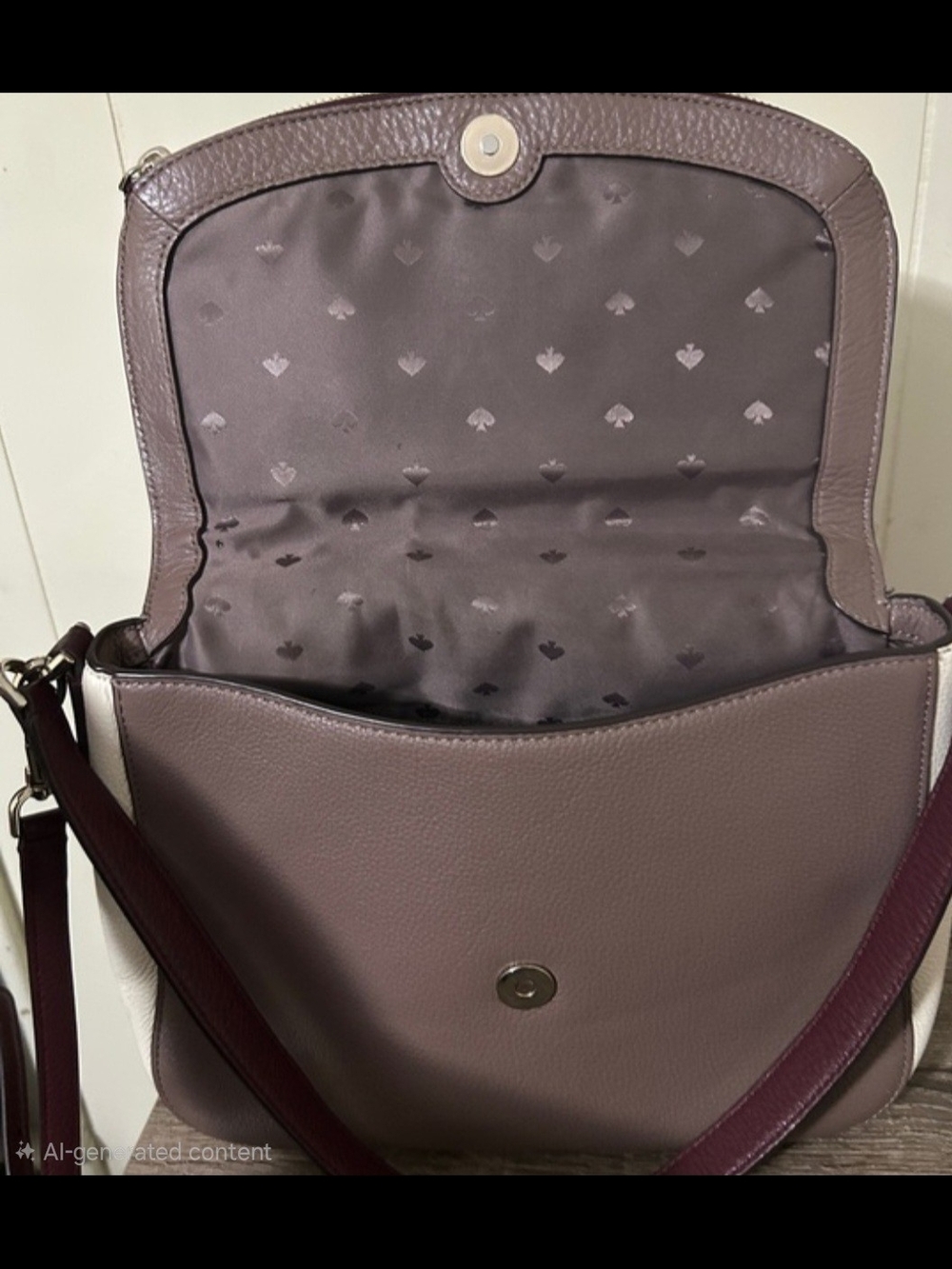 kate spade taupe and cream crossbody saddle bag - Picture 5 of 10